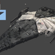This stealth bomber-inspired design of the Millennium Falcon is one of 60 concepts made for Solo: A Star Wars Story.